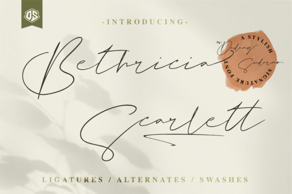 Bethricia Scarlett: A Thin Script Font with Elegant Charm