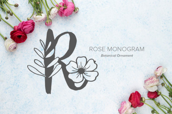 Rose Monogram: A Decorative Font with Flower Ornaments for Brand Design